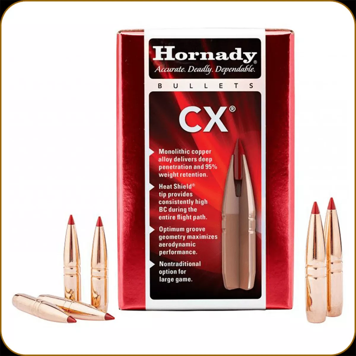 Hornady 22402 CX 22 Cal .224 50 gr Copper Solid 50 Per Box