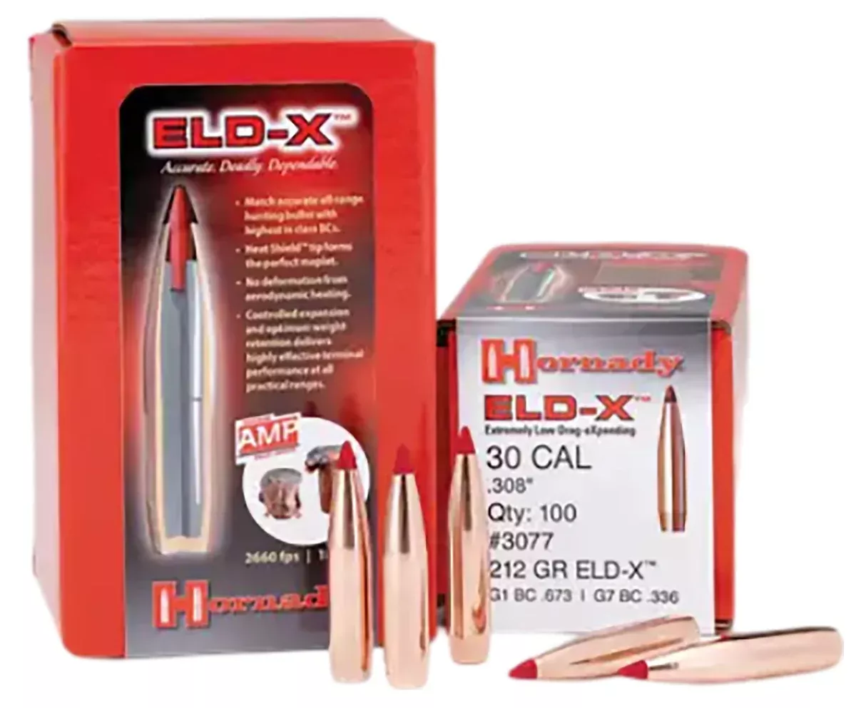 Hornady 3078 ELD-X30 Cal .308 220 gr Extremely Low Drag eXpanding 100 Per Box/ 15 Case