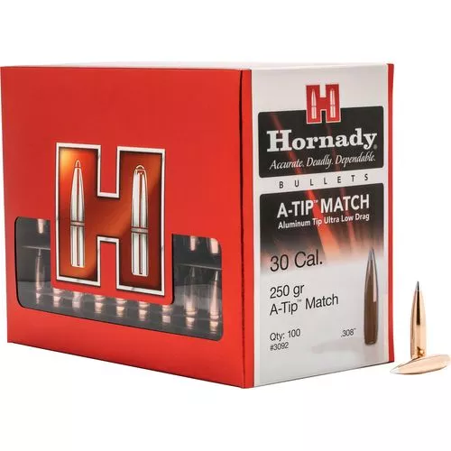 Hornady 3092 A-Tip Match 30 Caliber 250 GR Ballistic Tip 100 Box