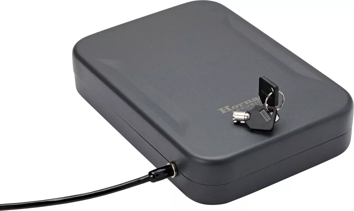 Hornady 95210 Lock BoxXL Key Entry Black Steel Holds 1 Handgun 10" L x 7" W x 2" D