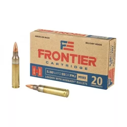 Hornady Frontier 5.56x45mm FMJ, 55 Grain, 20 Rounds FR200