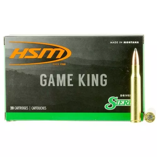 HSM 7MAUSER5N Game King7x57mm Mauser 160 gr Sierra GameKing Spitzer Boat-Tail 20 Bx/ 20 Cs