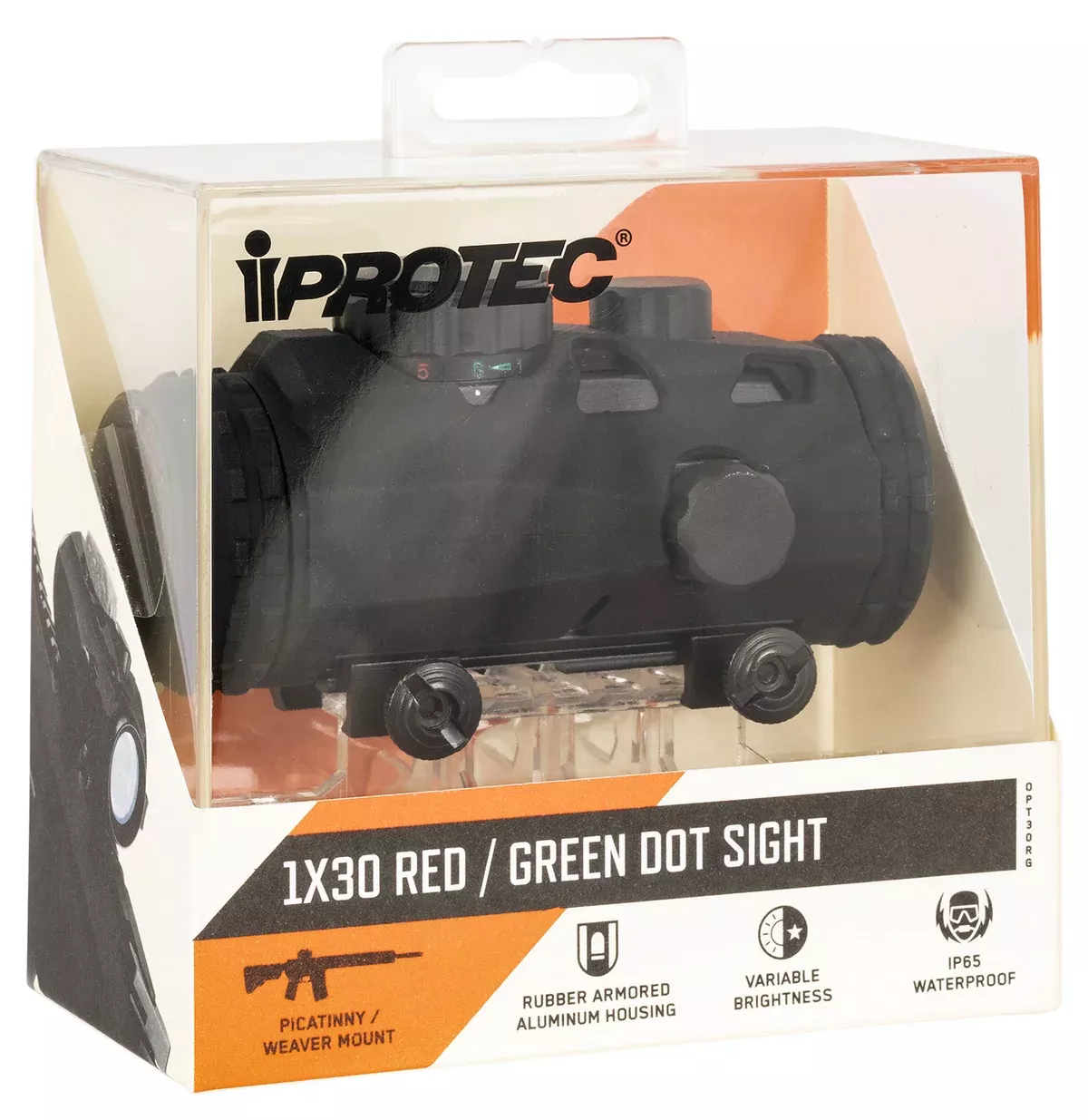 iProtec IPRELC0001 HD30Black 1x30mm, 5 MOA Illuminated Red/Green Dot Reticle