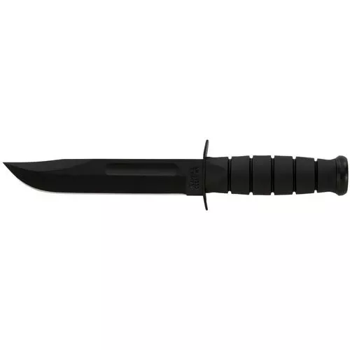 Ka-Bar 1211 Fighting/Utility7" Fixed Clip Point Plain Black 1095 Cro-Van Blade Black Kraton G Handle