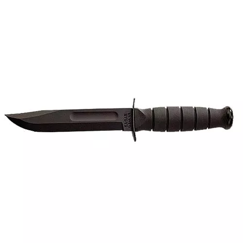 Ka-Bar 1256 Fighting/Utility5.25" Fixed Clip Point Plain 1095 Cro-Van Blade Black Kraton G Handle