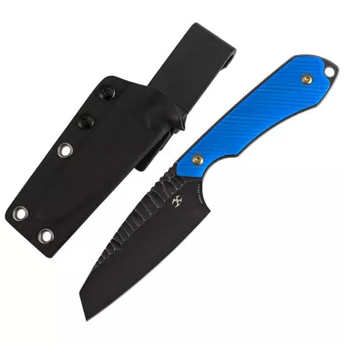 Kansept Valk Fixed Blade Knife Dark Blue G10 Rock Pattern - G019A4