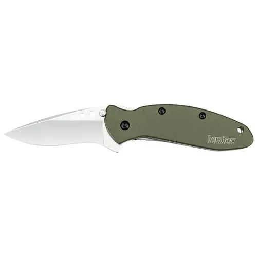 Kershaw 1620OL Scallion2.40" Drop Point Plain Bead Blasted 420HC Steel Olive Drab Anodized Aluminum Handle Folding