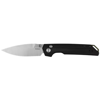 Kershaw 3038 USA-Made Iridium Button Lock KVT Folding Knife - 3.45" CPM-MagnaCut Two-Tone Spear Point Blade, Contoured Black G10 Handles, Reversible Clip
