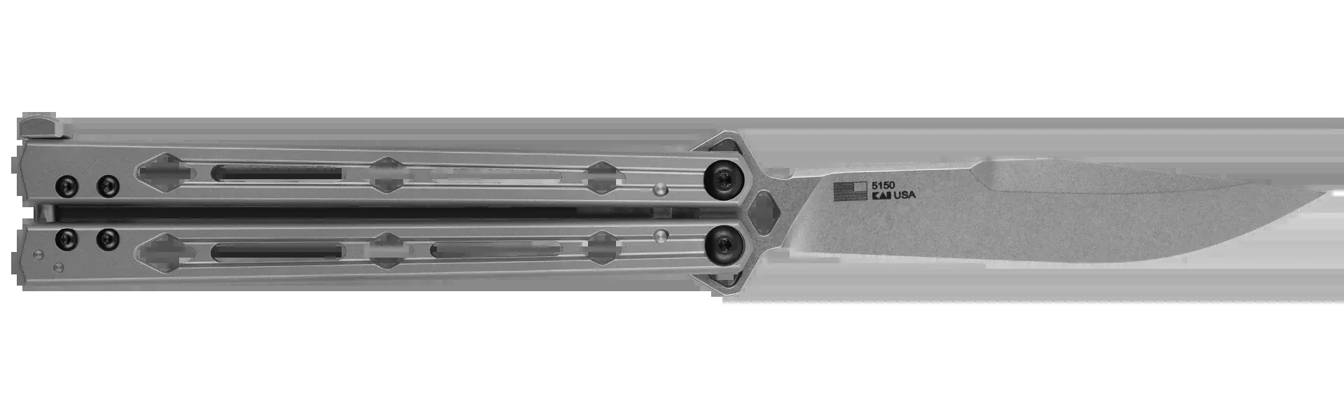 Kershaw 5150 Lucha 4.60" Butterfly Drop Point Plain 14C28N SS Knife - Stonewashed Bead Blasted Stainless Steel