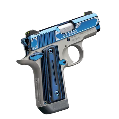 Kimber Micro Carry Special Edition Sapphire with Manual Safety -G10 Grip, 380 ACP, 7+1, Matte Black Frame with Beavertail, Polished Sapphire Blue PVD Slide