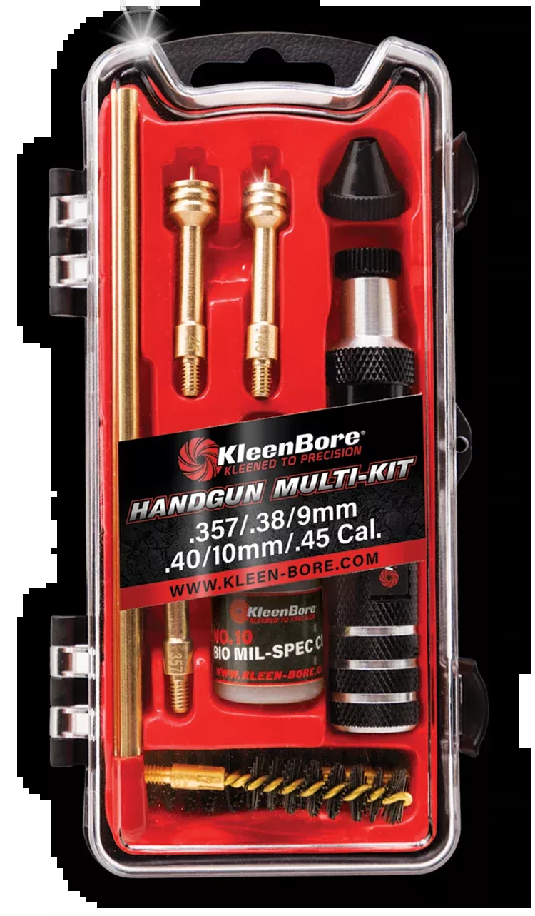 Kleen-Bore HMK3845 Multi-Pistol Kit .38/.357/9mm/.40/10mm/.45 Handgun Cleaning Kit