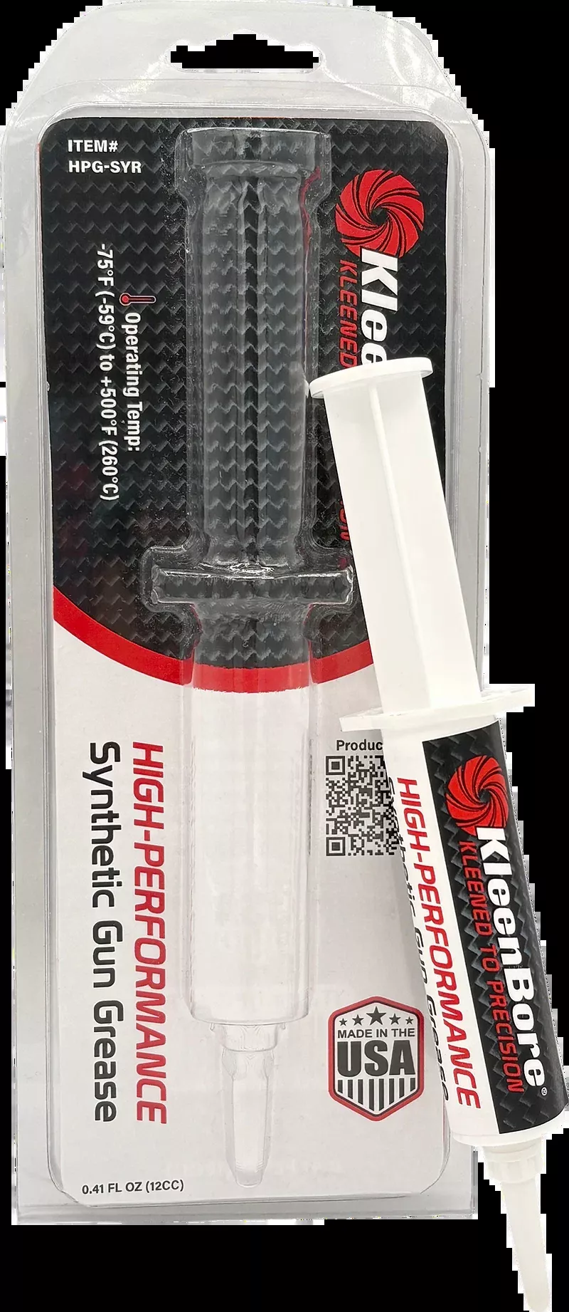 Kleen-Bore KB-HPG High Performance Synthetic Gun Grease 11cc Syringe