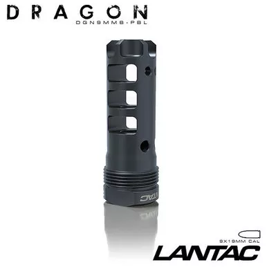 LanTac USA Plan-B Dragon Full Length 9MM Muzzle Brake - 1/2X28 Thread Pitch, Black