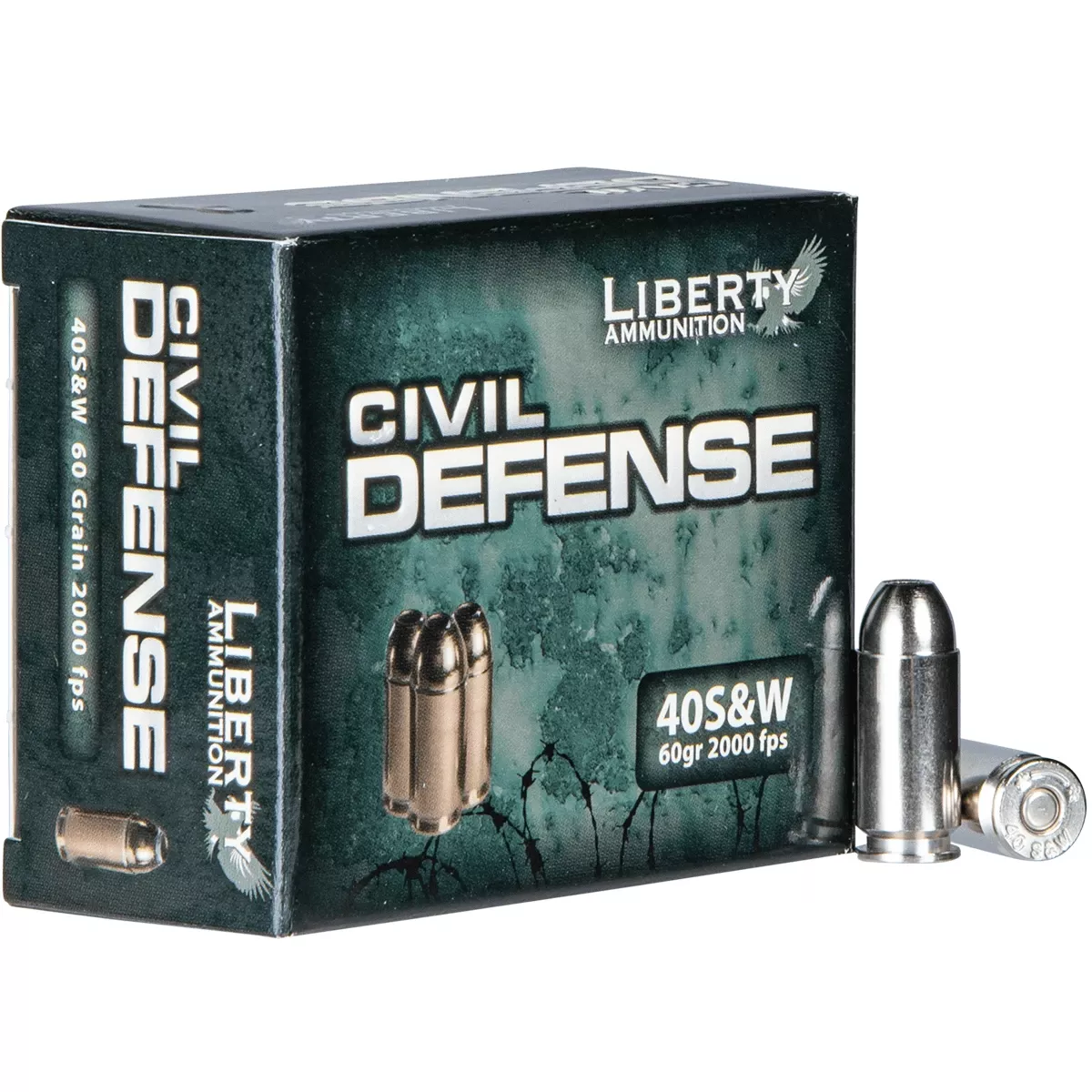 Liberty Ammunition Civil Defense 40 S&W 60 gr Lead-Free Fragmenting Hollow Point Handgun Ammo