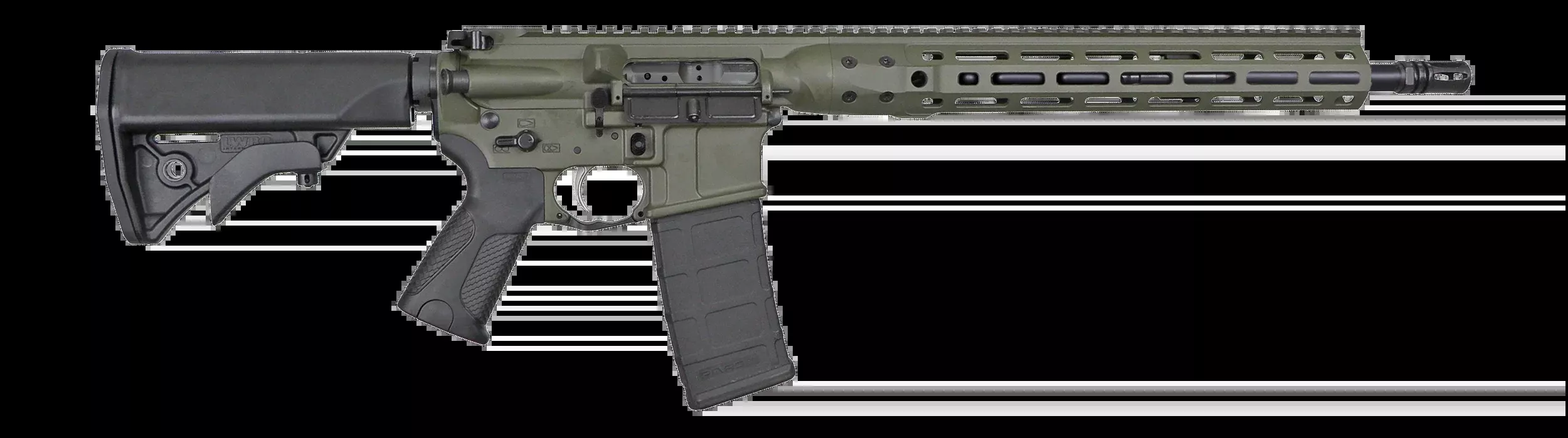 LWRC Individual Carbine DI 300 Blackout 16.1" 30+1 Semi-Auto Rifle - OD Green