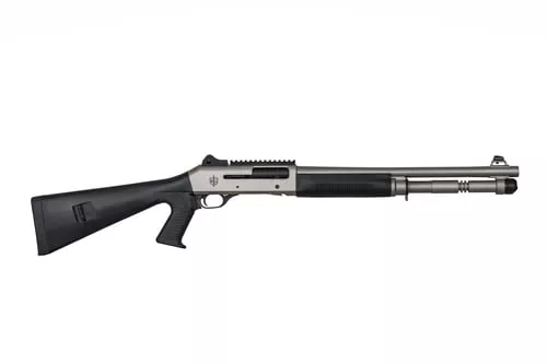 MAC 21000153 1014 Marine 12 Gauge 3" 5+1 18.50", Electroless Nickel Barrel/Rec, Synthetic Furniture, Fixed Pistol Grip Stock, Ghost Ring Sight, Optics Mount, 3 Chokes