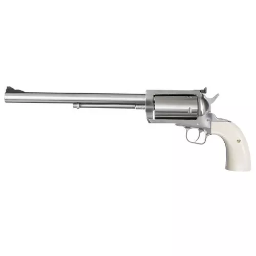 Magnum Research BFR500SW10B BFR Long Cylinder 500 S&W 5rd 10" Overall Stainless Steel Bisley with White Laminate Grip