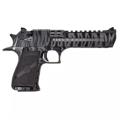 Magnum Research DE50BTS Desert Eagle Mark XIX 50 AE 6" 7+1 Black Carbon Steel with Tiger Stripes Frame & Slide Black Polymer Grip