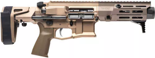 Maxim PDX Semi Automatic AR Pistol 5.56 NATO 5.5" Barrel 20 Round Defense SCW Stock Arid Brown