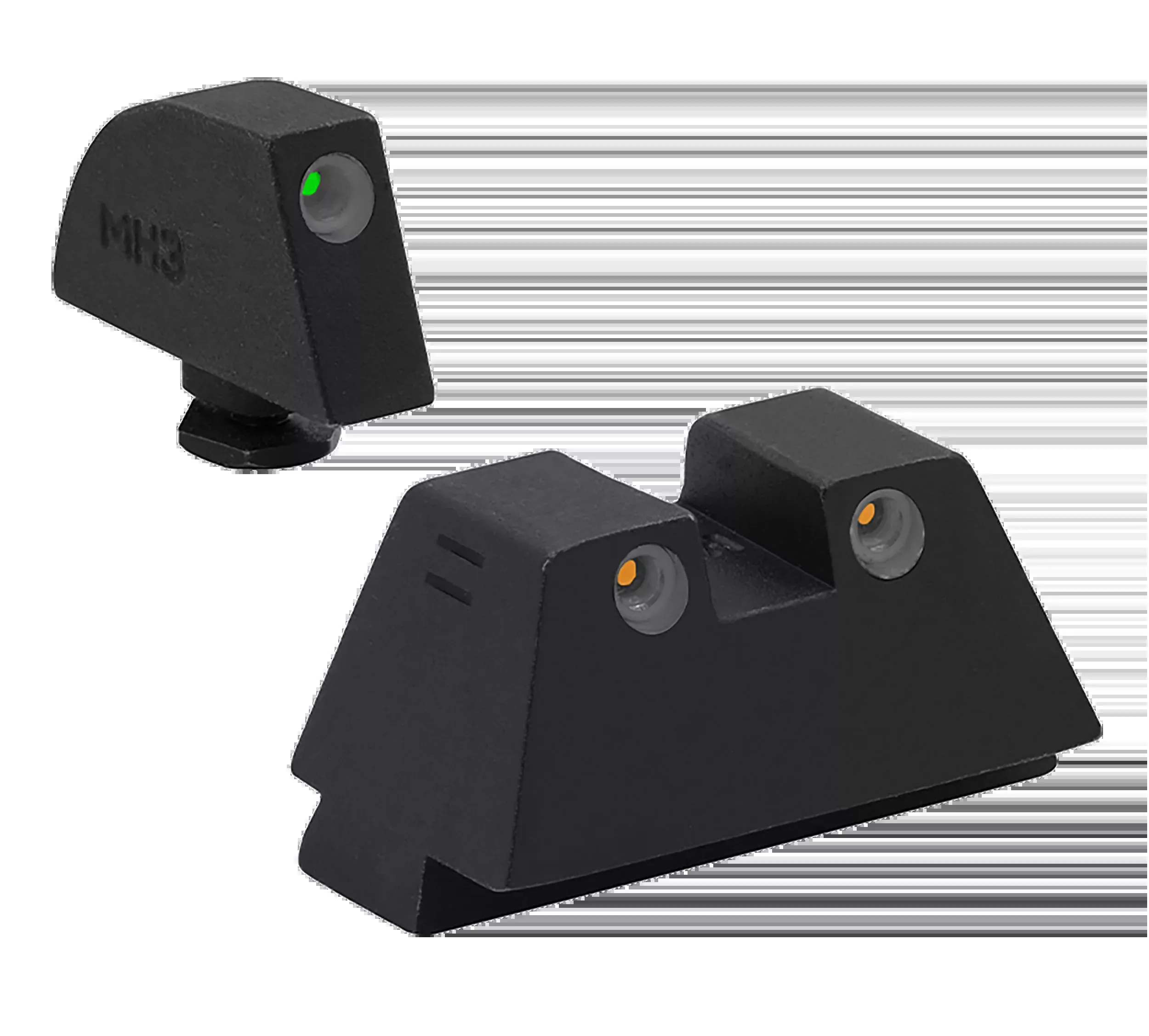 Meprolight Tru-Dot Fixed Night Sight Green Tritium Front Orange Tritium Rear - Glock 17/17L/19/22/23