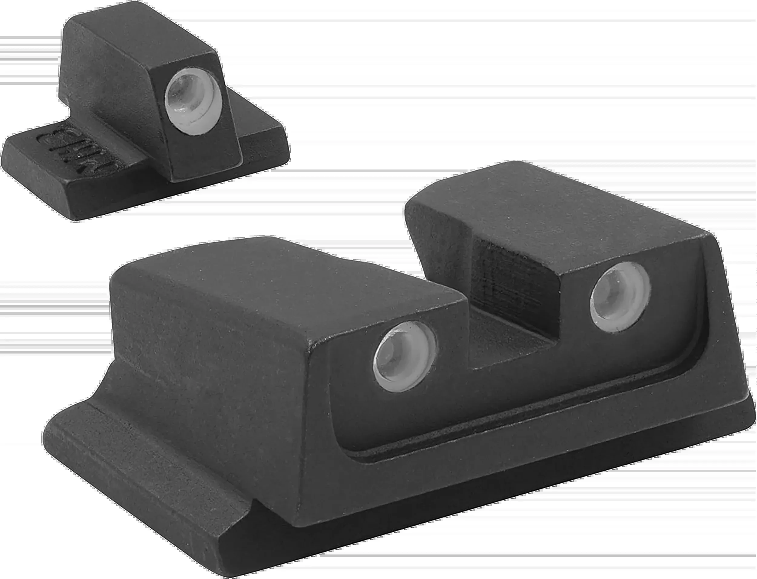Meprolight USA Tru-Dot S&W M&P Green Tritium White Outline Pistol Sight Set - Non Optics Ready