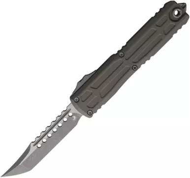 Microtech 1119EX-10APNCS Ultratech Gen III ZBP OTF - 3.5" Bohler M390MK Hellhound Apocalyptic Finish Blade, Natural Clear Aluminum Handles