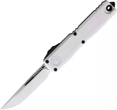Microtech 11214-1STD Ultratech Gen IV Strom Trooper Special Edition - 3.55" Bohler M390MK Drop Point Blade, White Aluminum Handles