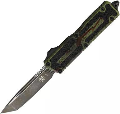 Microtech Scarab II Gen III Outbreak Tanto OTF Knife - 3.90" Apocalyptic Blade - 1279-1OBS