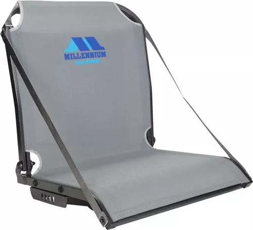 Millennium Marine B100 Boat Seat Aluminum Frame 400 lb Capacity with Arm Rest Straps - Gray