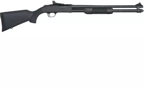 Mossberg 590 Persuader Bantam 20 Ga shotgun 3 in chamber barrel 8 rd capacity ghost ring sight black polymer finish