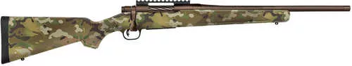 Mossberg Patriot Compact 350 Legend 4+1 18" Patriot Brown Cerakote Threaded Bull Barrel, Patriot Brown Cerakote Steel Receiver w/Picatinny Rail, MultiCam Fixed Synthetic Stock