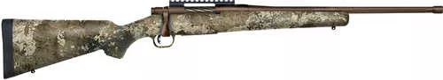 Mossberg Patriot Predator Full Size 350 Legend 4+1 20" Patriot Brown Cerakote Fluted Threaded Barrel, Patriot Brown Cerakote Stainless Steel Receiver w/Picatinny Rail, TrueTimber Strata Fixed Synthetic Stock