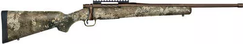 Mossberg Patriot Predator Full Size 400 Legend 4+1 20" Patriot Brown Cerakote Fluted Threaded Barrel, Patriot Brown Cerakote Stainless Steel Receiver w/Picatinny Rail, TrueTimber Strata Adj LOP Synthetic Stock