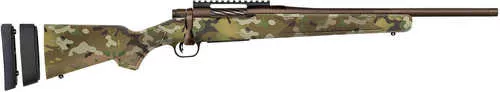 Mossberg Patriot Super Bantam Youth 350 Legend 4+1 18" Patriot Brown Cerakote Threaded Bull Barrel, Patriot Brown Cerakote Steel Receiver w/Picatinny Rail, MultiCam Fixed Synthetic Stock