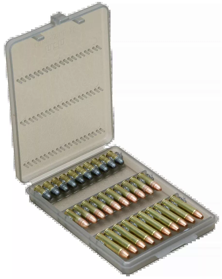 MTM Case-Gard Ammo-Wallet 22 LR / 17 HMR / 17 Mach 2 Clear Smoke Polypropylene 30-Rd