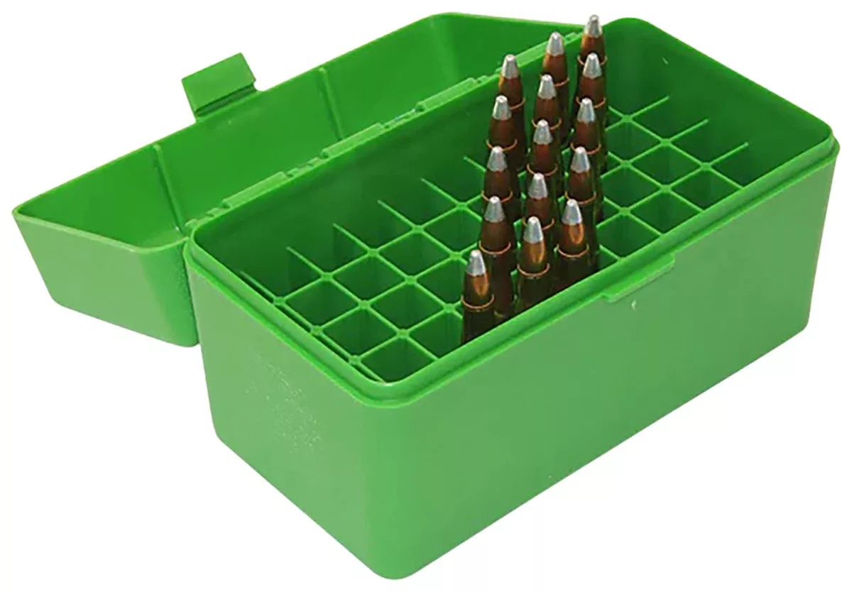 MTM Case-Gard RM5010 Ammo Box Flip-Top 308Win/220Swift/243Win Green Polypropylene 50rd