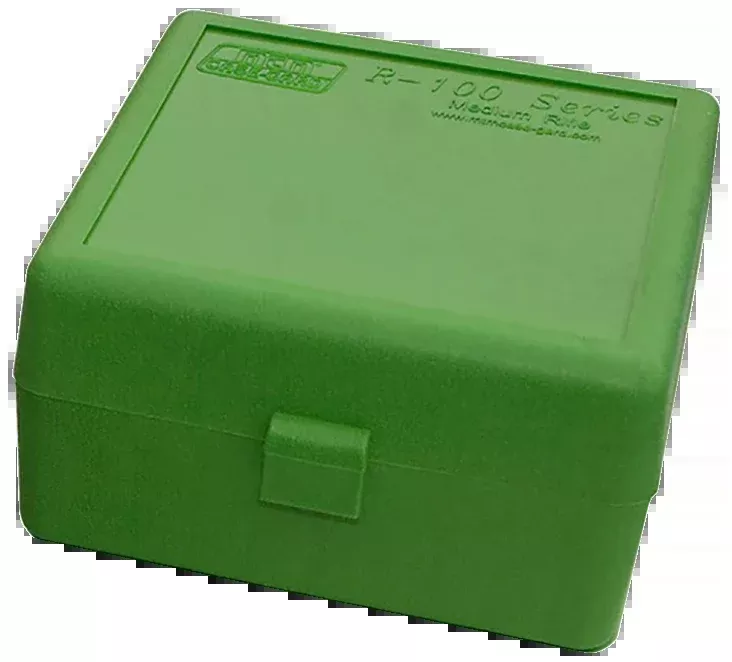 MTM Case-Gard RS10010 100-Rd Flip-Top Ammo Box 223 Rem / 204 Ruger / 6x47 Green Polypropylene
