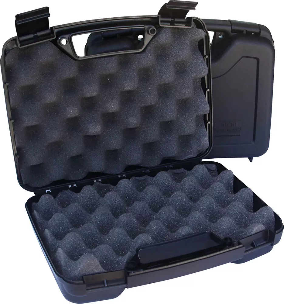 MTM Case-Gard SS-2500 Single Handgun CaseBlack Polypropylene Holds Handgun w/ 4" Barrel or Less