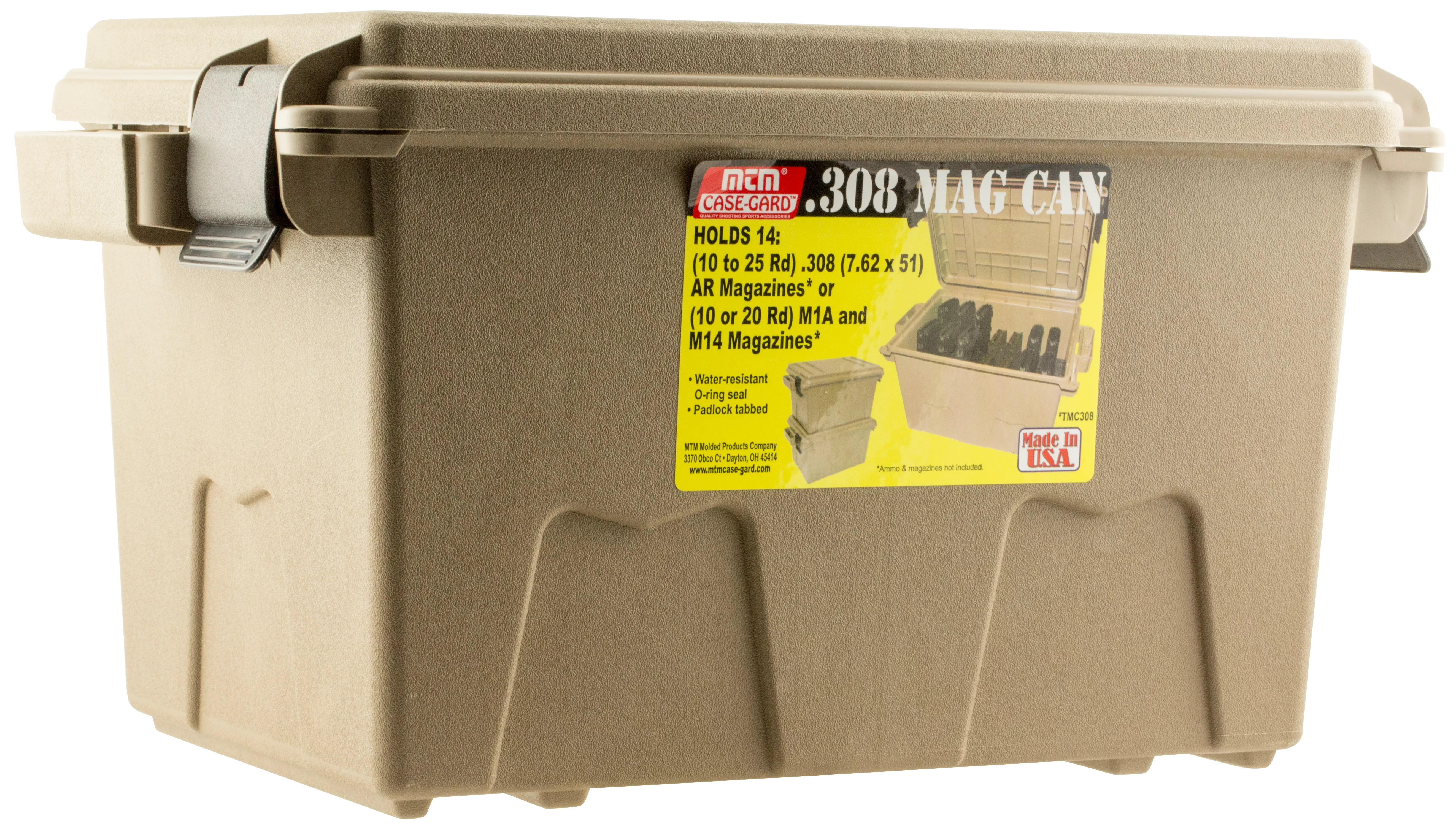MTM Case-Gard TMC308 Tactical Mag CanFlat Dark Earth Polymer 308 Win 7.62x51mm NATO Fits AR-Platform