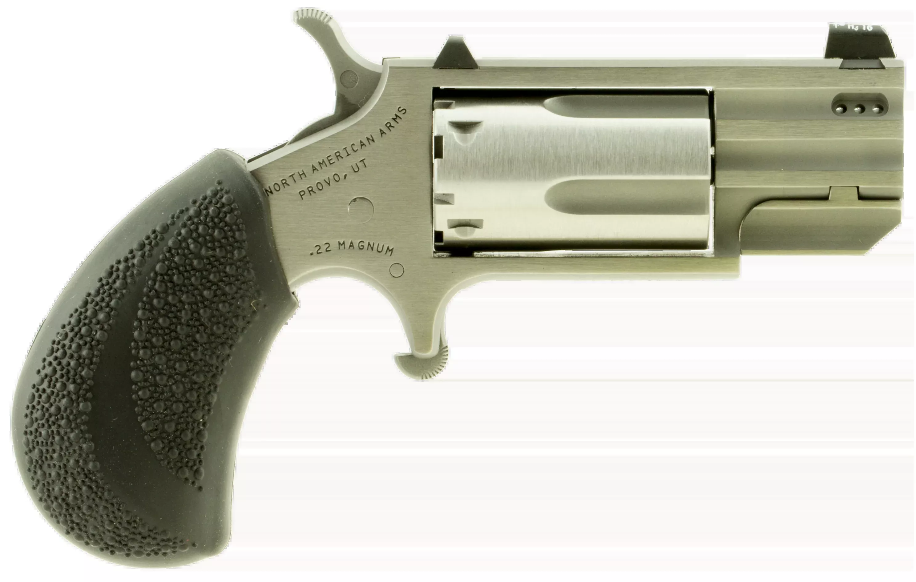 NAA Pug 22 WMR 1 " 5-Shot SAO Ported Mini-Revolver - White Dot