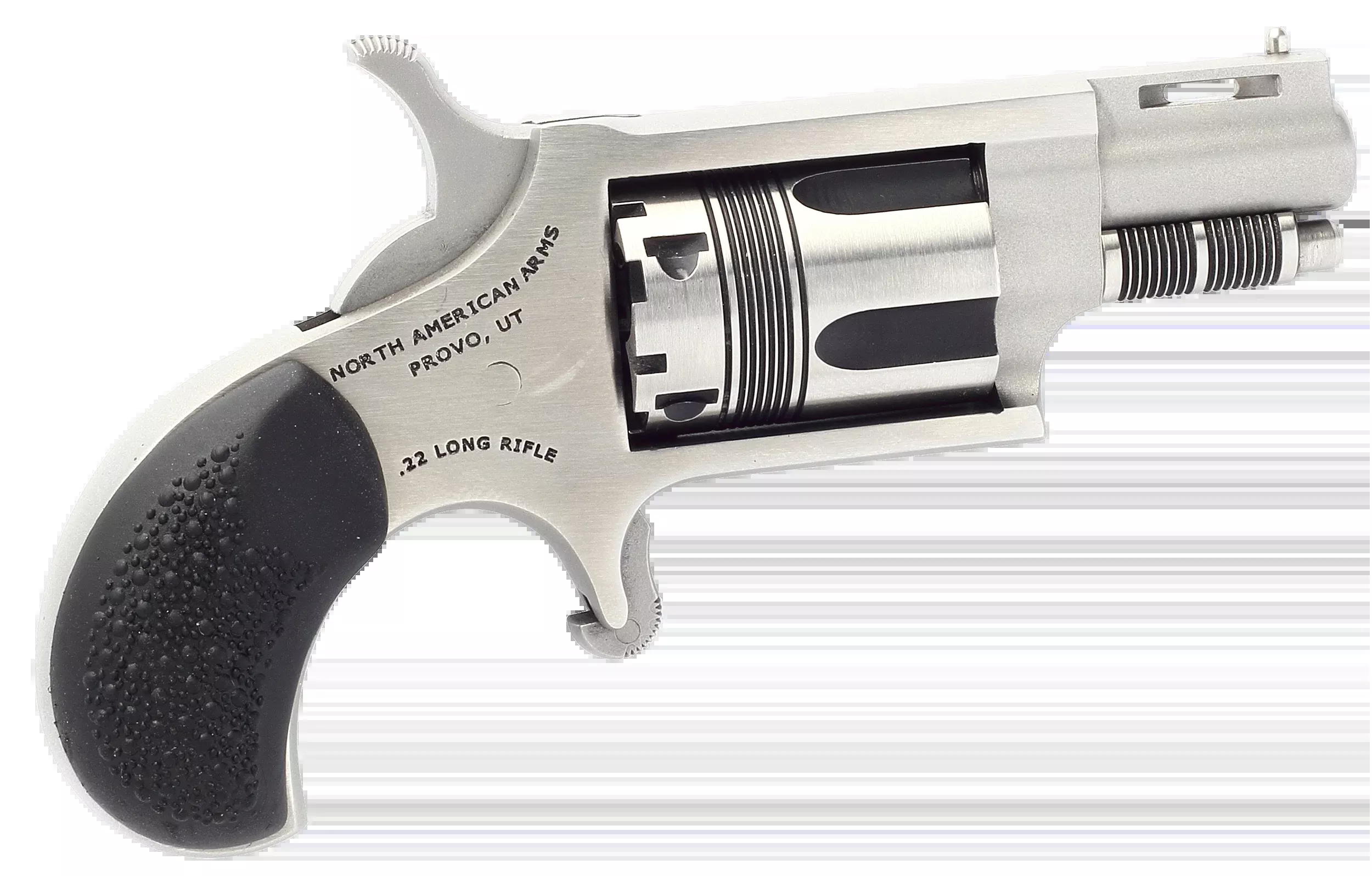 NAA Wasp 22 LR 1.13" 5-Shot SAO Mini-Revolver - Black Pebbled Rubber Grip