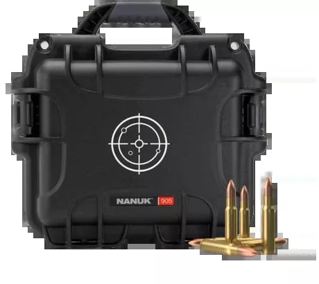 Nanuk 905 223 Rem 525 Rd Ammo Case - Black/White NK-7 Resin