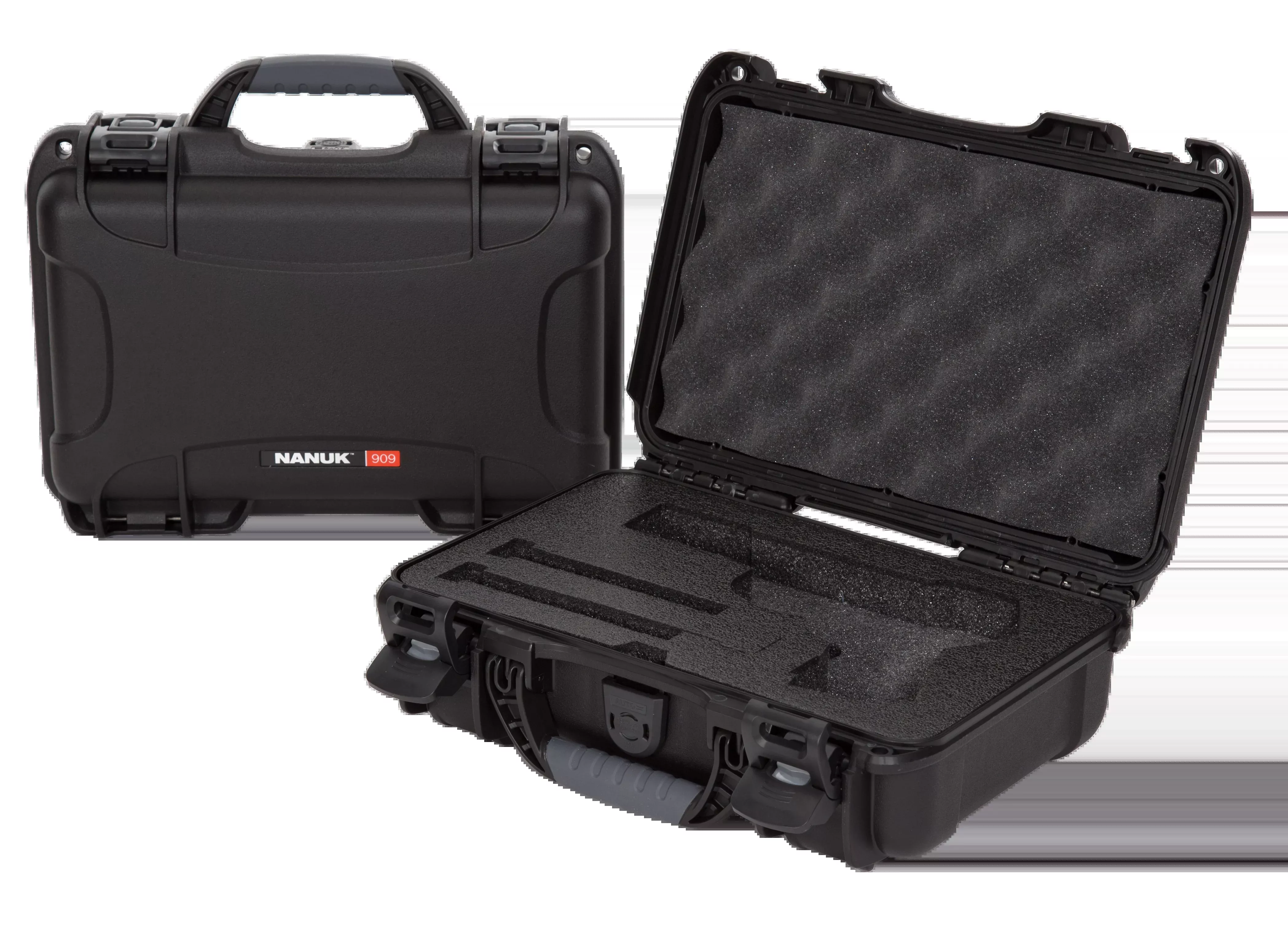 Nanuk 909 Classic Gun Case - Waterproof Black Polyethylene Handgun Case w/ Closed-Cell Foam