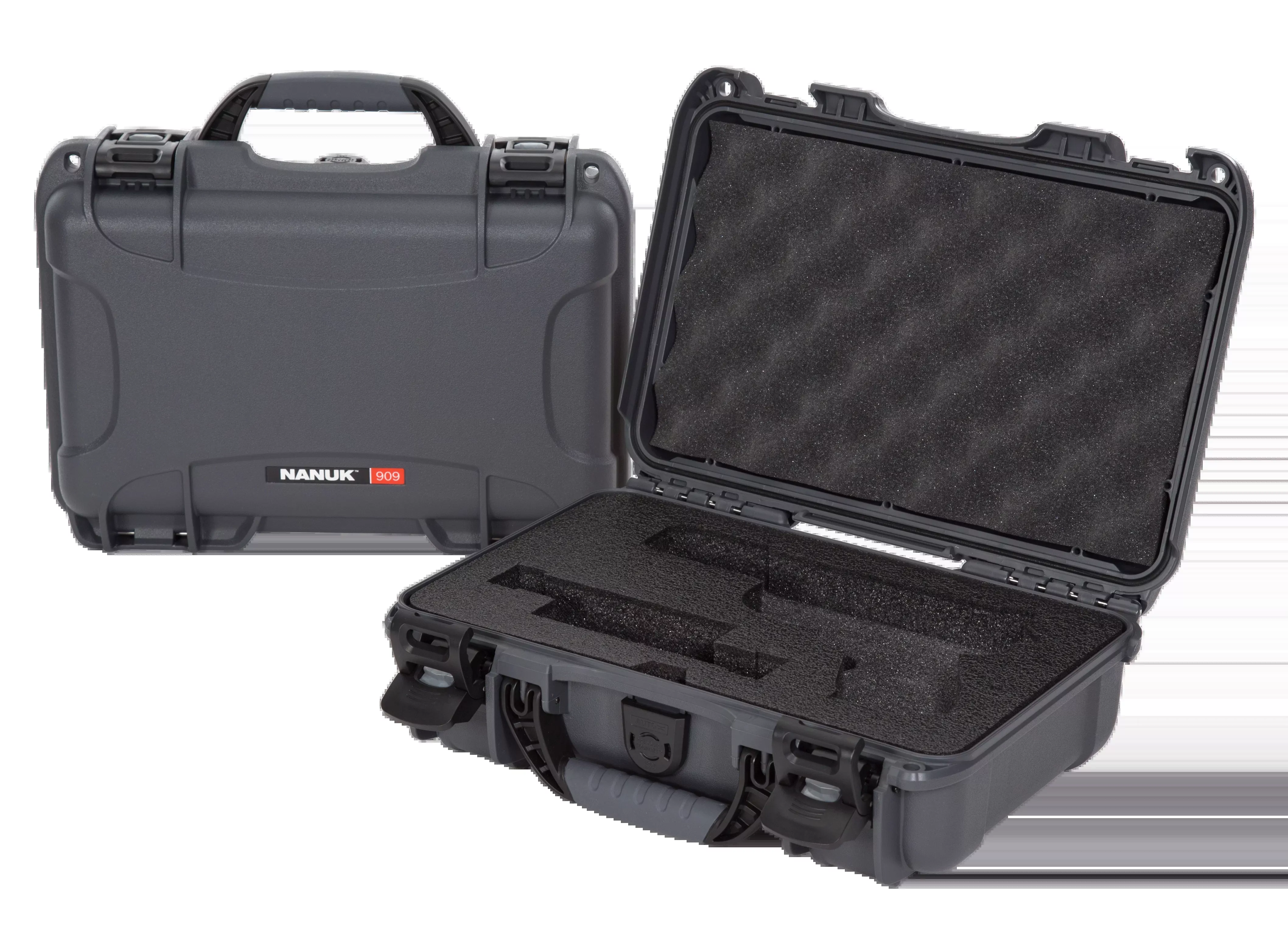 Nanuk 909 Glock Compatible Handgun Case Graphite Resin