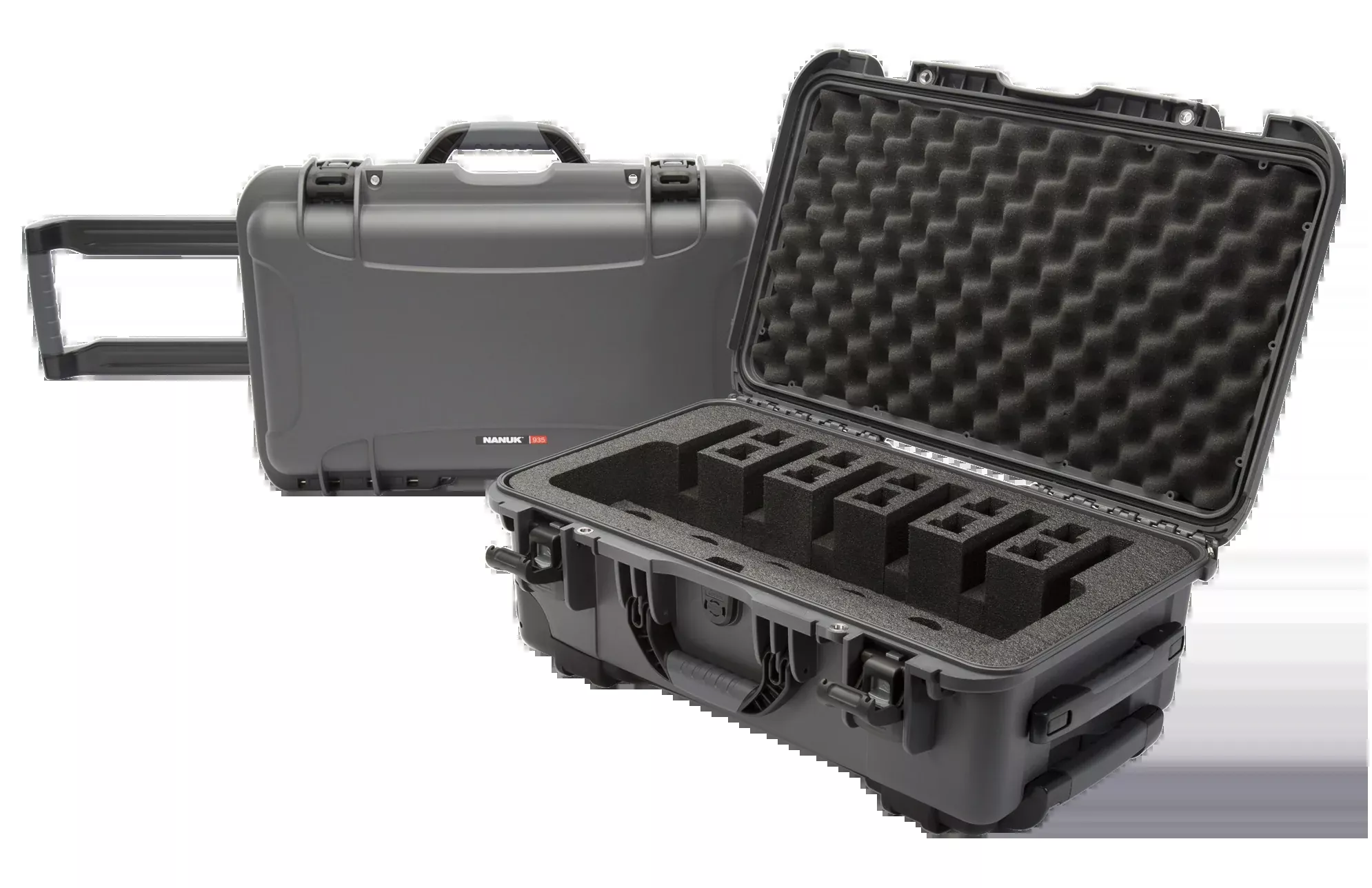 Nanuk 935 6 Up Gun Case Graphite Resin w/Wheels