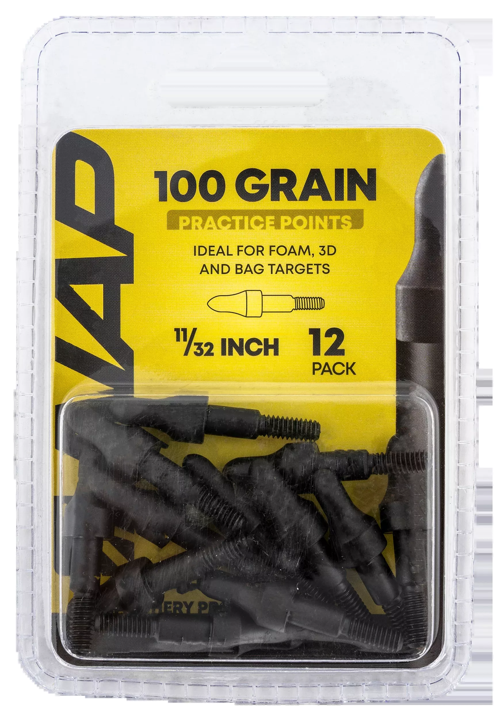 NAP 3D Practice Points Field Tips Fixed 100gr 11/32" Steel 12-Pack