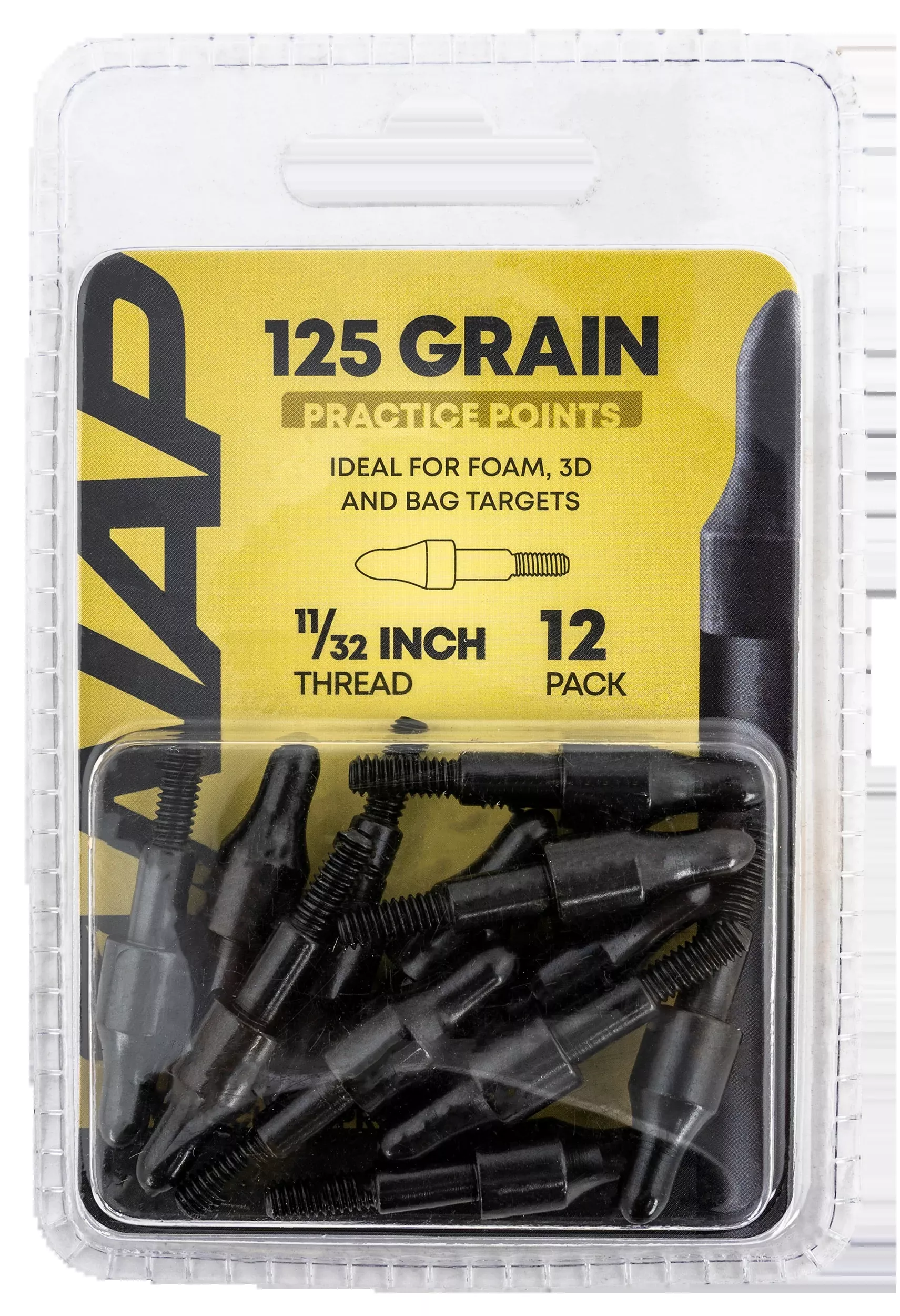 NAP 3D Practice Points Field Tips Fixed 125gr Black - 12 Pack