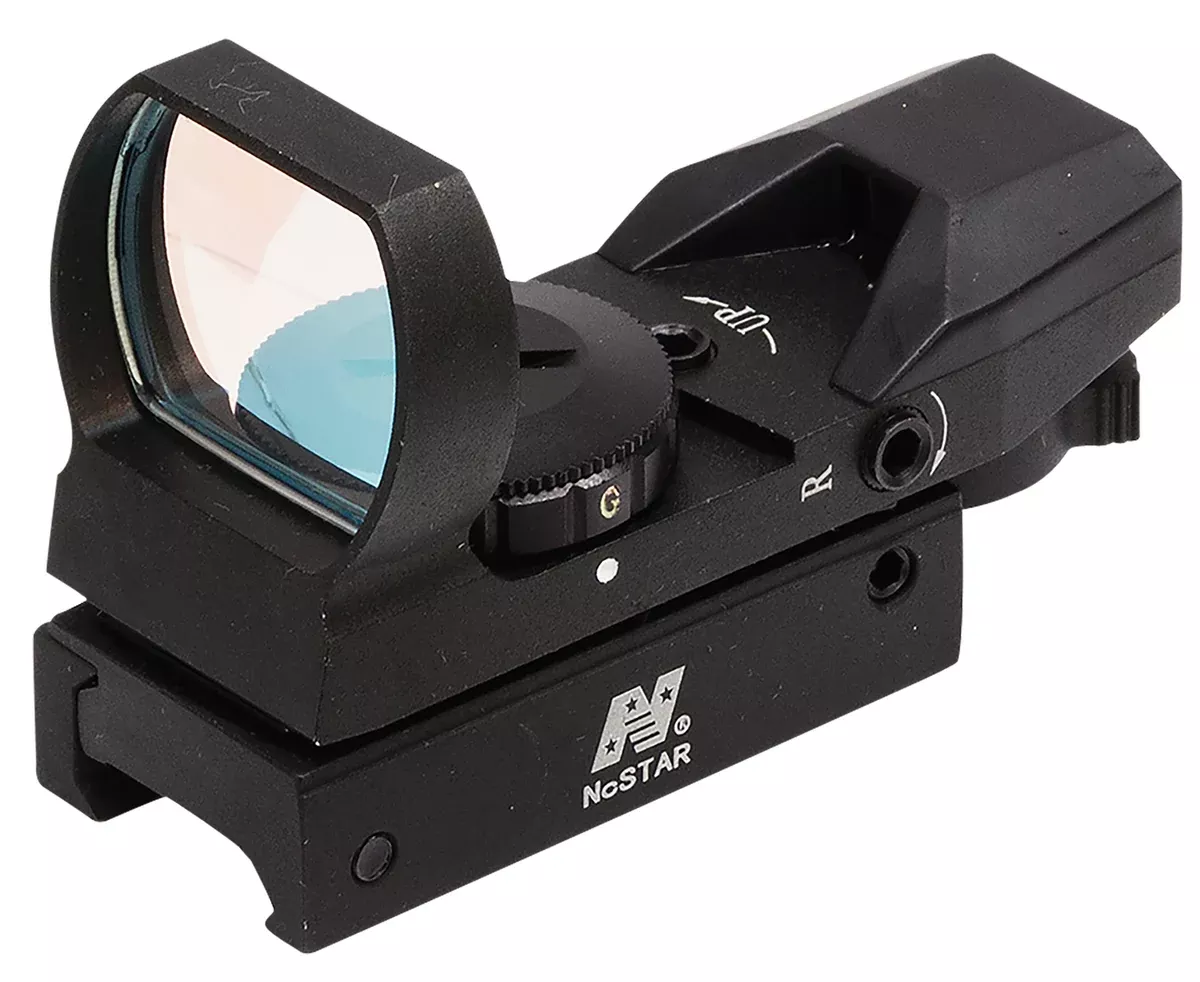 NcStar D4RGB Red & Green Four Reticle Reflex OpticBlack Anodized 1 x 0.95"x 1.34" 3 MOA Red/Green Dot Multi Reticle