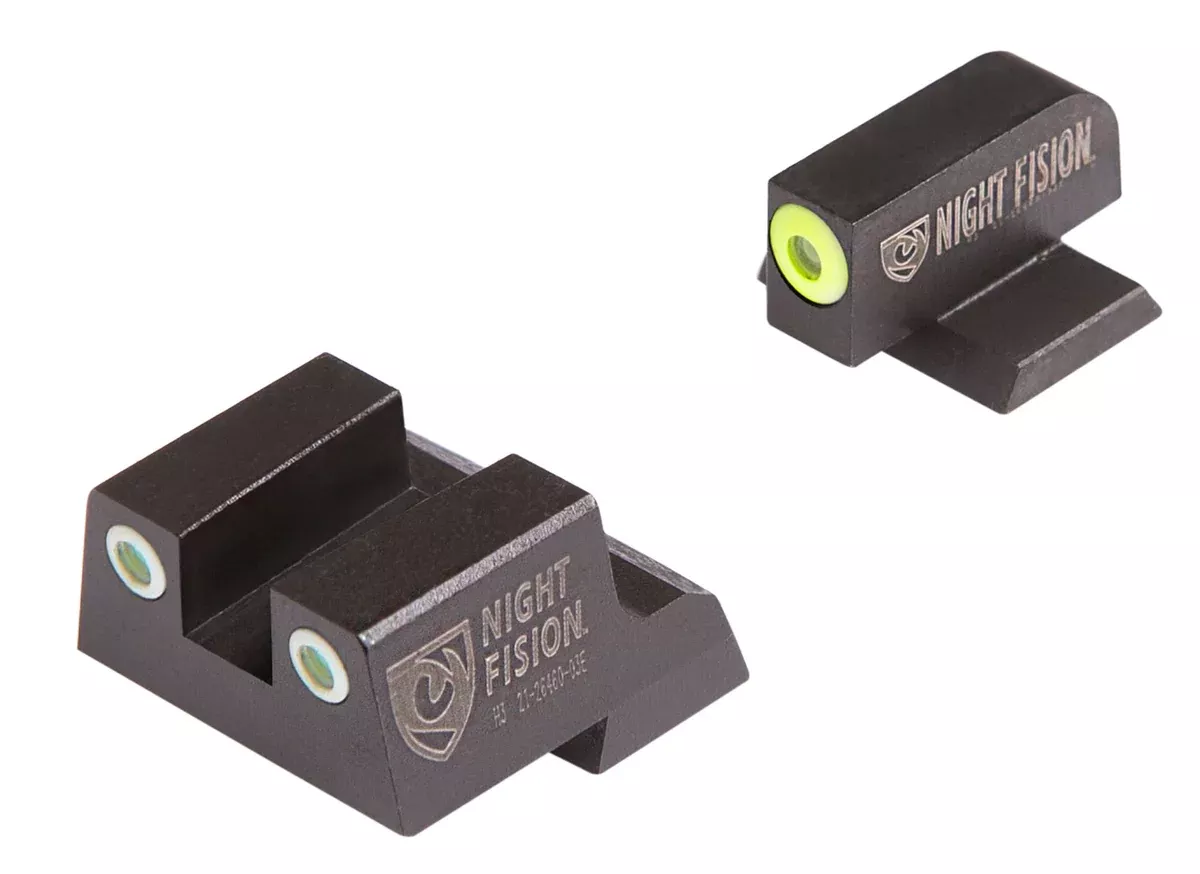 Night Fision CNK026003YGW Tritium Night Sights for CanikGreen Tritium Yellow Outline Front Sight-Green Tritium White Ring Rear Sight TP9SFx/TP9SFL
