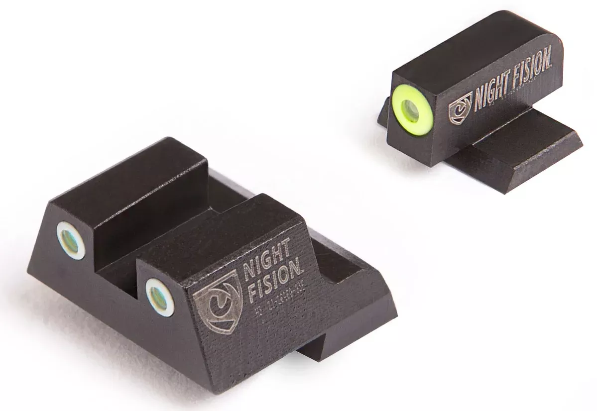 Night Fision CNK027003YGW Tritium Night Sights for CanikGreen Tritium Yellow Outline Front Sight-Green Tritium White Ring Rear Sight TP9SF/TP9SF Elite